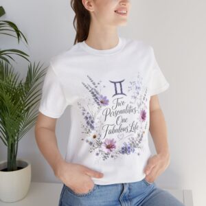 gemini floral t shirt – two personalities, one fabulous life