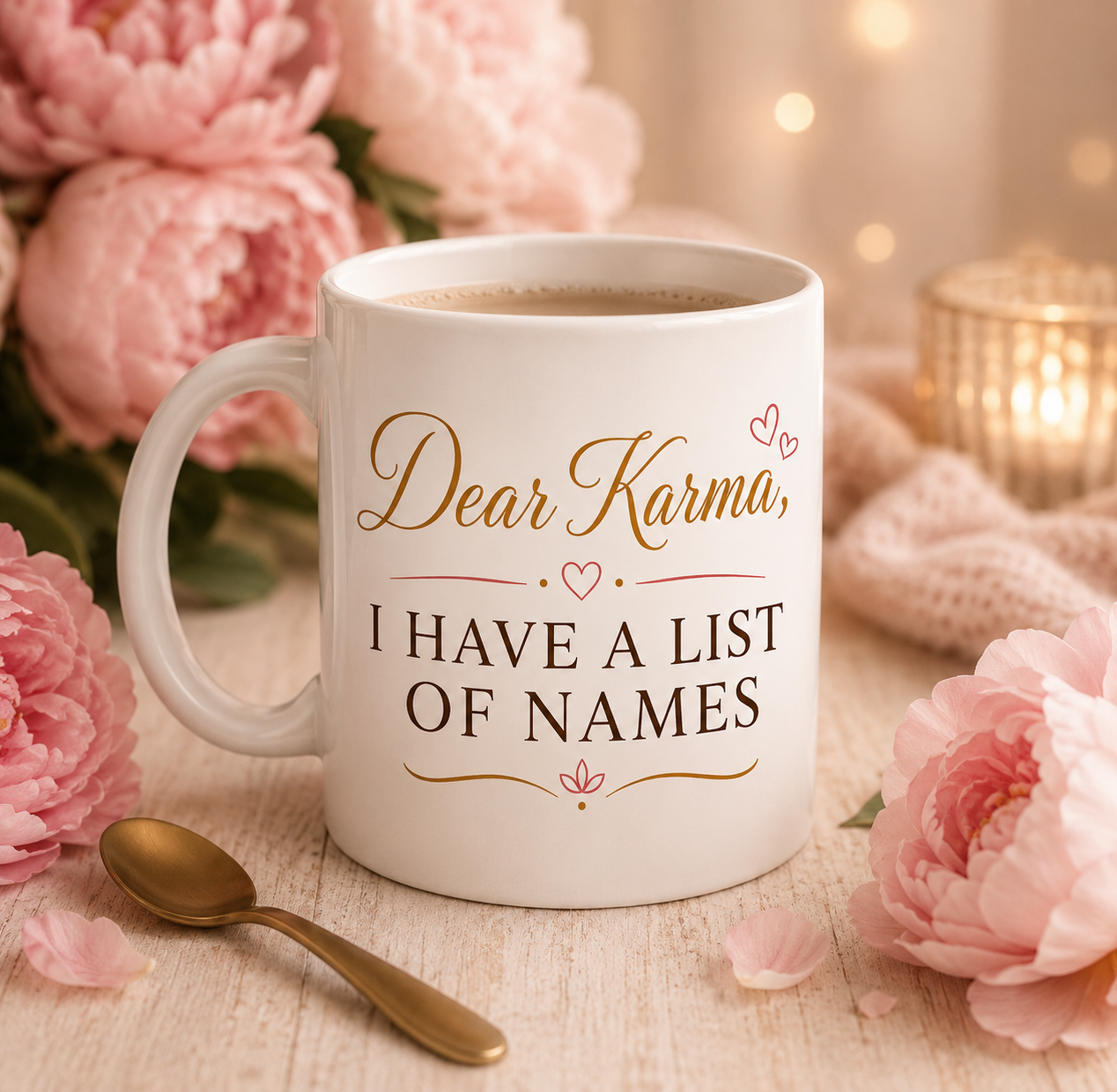 dear karma, i have a list of names funny sarcastic coffee mug dear karma, i have a list of names funny sarcastic coffee mug