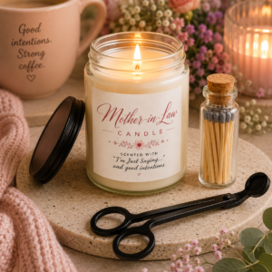 mother in law candle – scented with “i’m just saying…” & good intentions